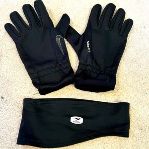 ~Men's Black Nike Gloves L/XL & Sugoi Ear Warmer *EUC* MSRP: $50